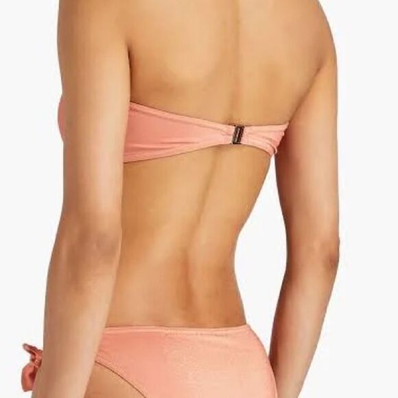Zimmerman NWT Bow-embellished bandeau bikini top Peach Size 4 $258 - Picture 6 of 12